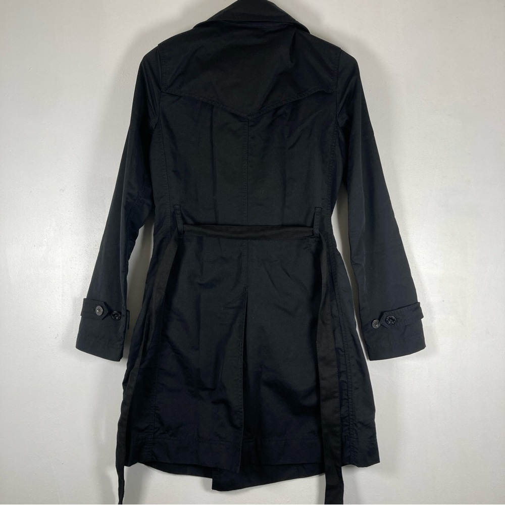 Martin + Osa Belted Double Breasted Trench Raincoat Black Size S Pockets - Picture 3 of 16